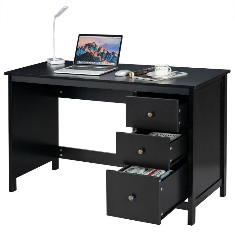 3 - Drawer Home Office Study Computer Desk with Spacious Desktop - Comfortable Living Decor
