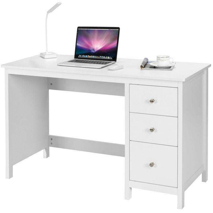 3 - Drawer Home Office Study Computer Desk with Spacious Desktop - Comfortable Living Decor