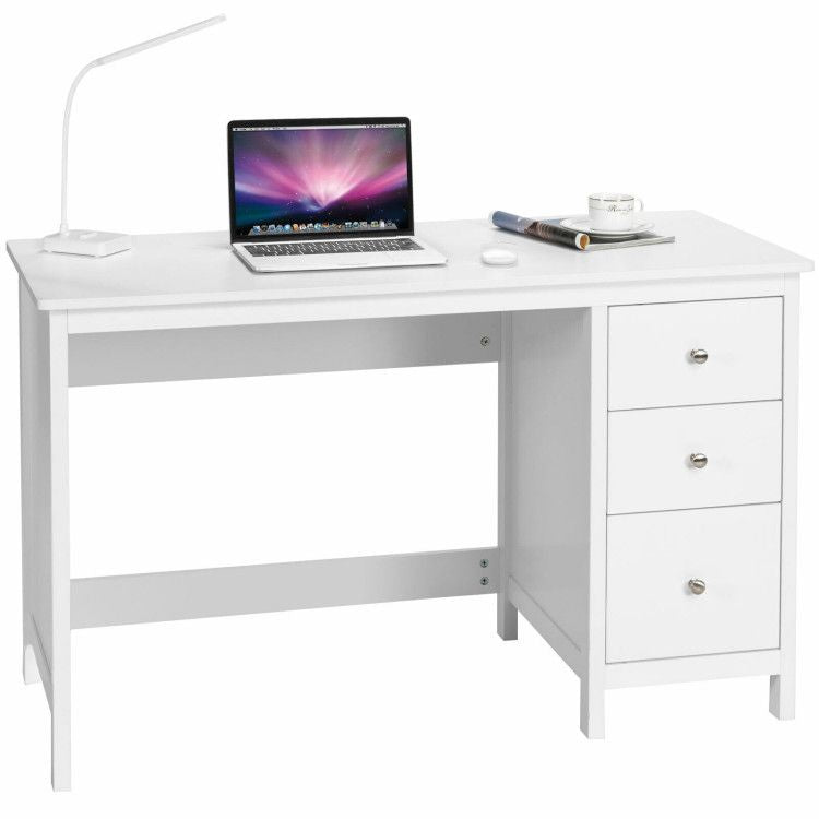 3 - Drawer Home Office Study Computer Desk with Spacious Desktop - Comfortable Living Decor