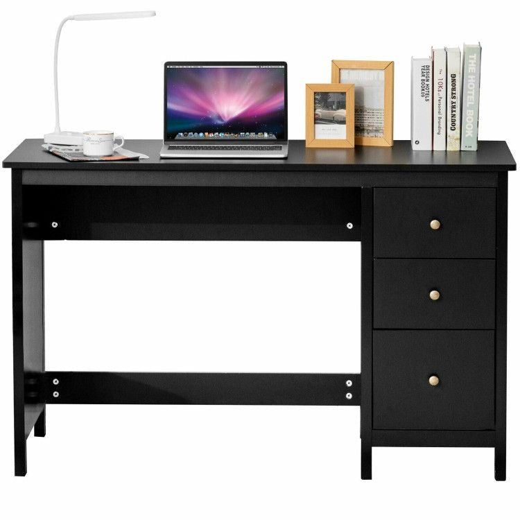 3 - Drawer Home Office Study Computer Desk with Spacious Desktop - Comfortable Living Decor