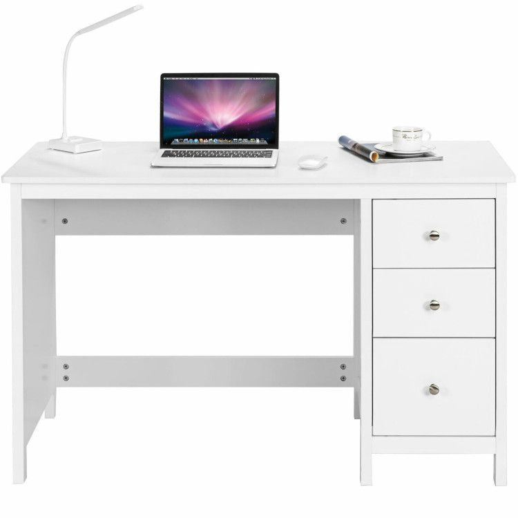 3 - Drawer Home Office Study Computer Desk with Spacious Desktop - Comfortable Living Decor