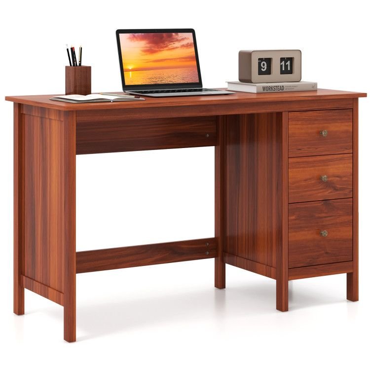 3 - Drawer Home Office Study Computer Desk with Spacious Desktop - Comfortable Living Decor