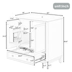 30" Bathroom Vanity with Sink Combo, Multi - functional Bathroom Cabinet with Doors and Drawer, Solid Frame and MDF Board - Comfortable Living Decor