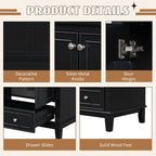 30" Bathroom Vanity with Sink Combo, Multi - functional Bathroom Cabinet with Doors and Drawer, Solid Frame and MDF Board - Comfortable Living Decor