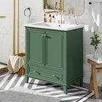 30" Bathroom Vanity with Sink Combo, Multi - functional Bathroom Cabinet with Doors and Drawer, Solid Frame and MDF Board - Comfortable Living Decor