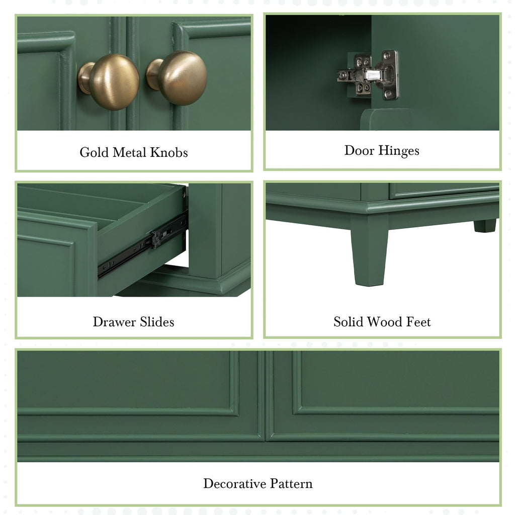 30" Bathroom Vanity with Sink Combo, Multi - functional Bathroom Cabinet with Doors and Drawer, Solid Frame and MDF Board - Comfortable Living Decor