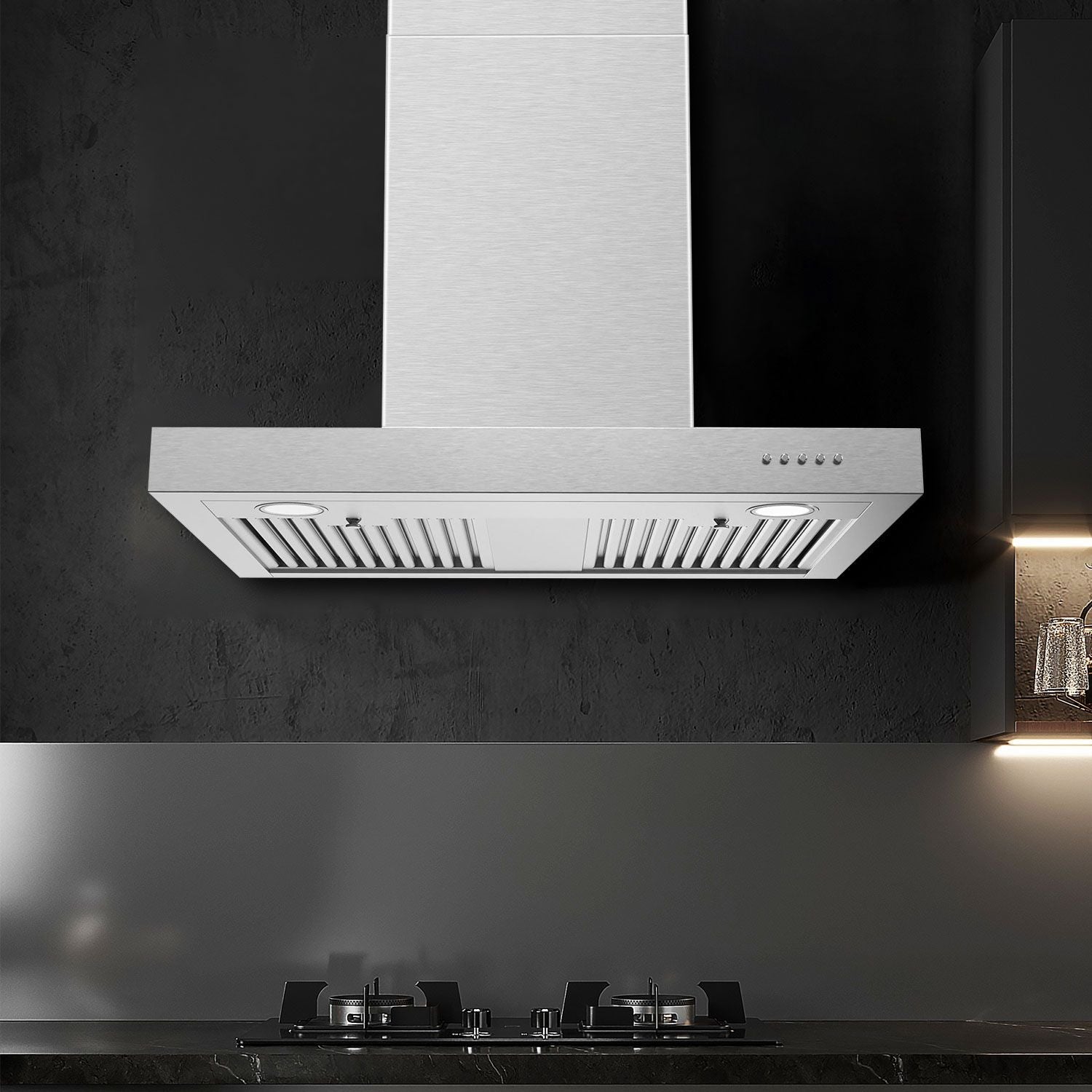 30 - Inch Stainless Steel Wall Mount Range Hood with 900CFM and Grease Baffle Filter - Comfortable Living Decor