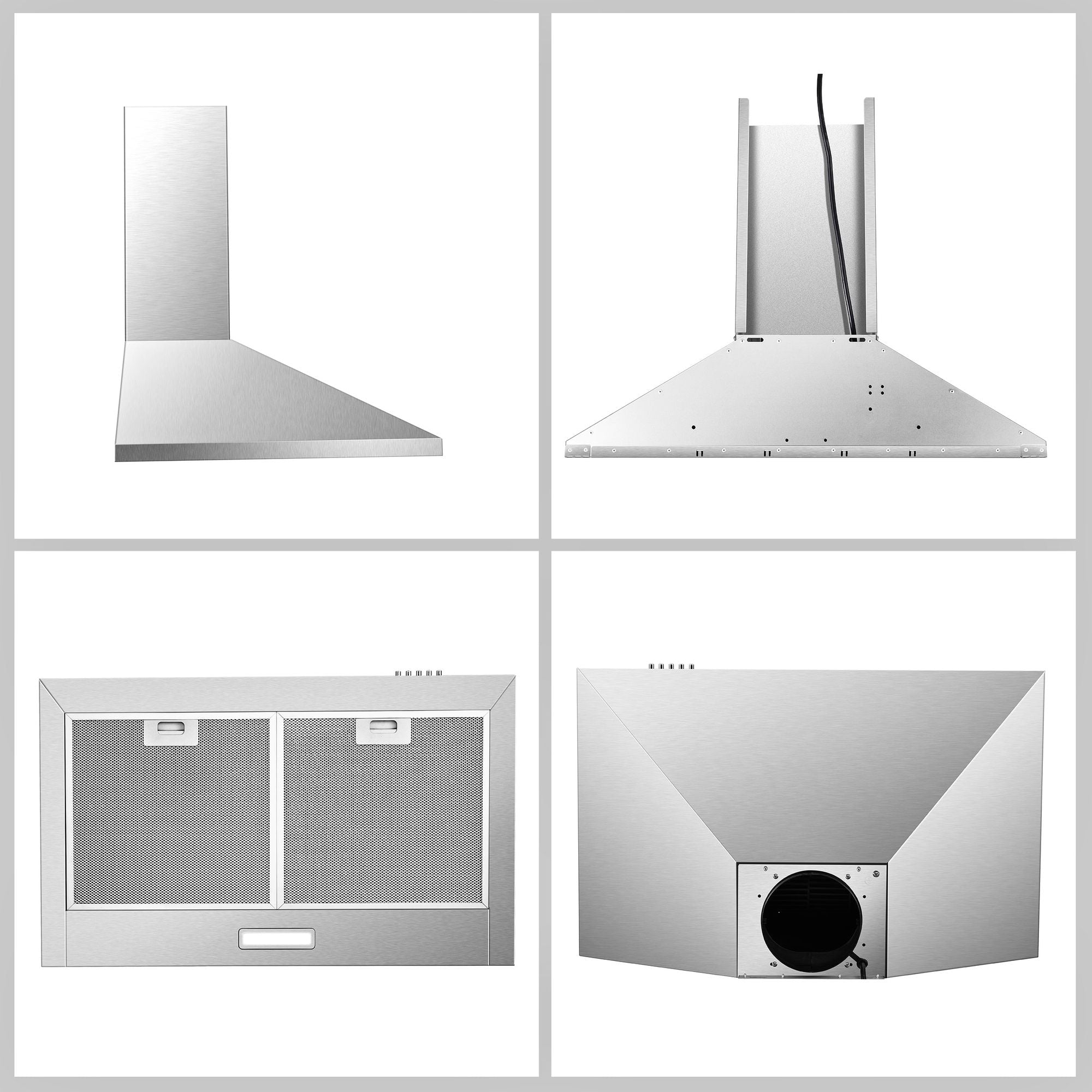 30 - Inch Wall Mount Stainless Steel Range Hood - Convertible Ducted/Ductless with 3 Speed Fan & LED Lighting - Comfortable Living Decor
