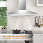 30 - Inch Wall Mount Stainless Steel Range Hood - Convertible Ducted/Ductless with 3 Speed Fan & LED Lighting - Comfortable Living Decor