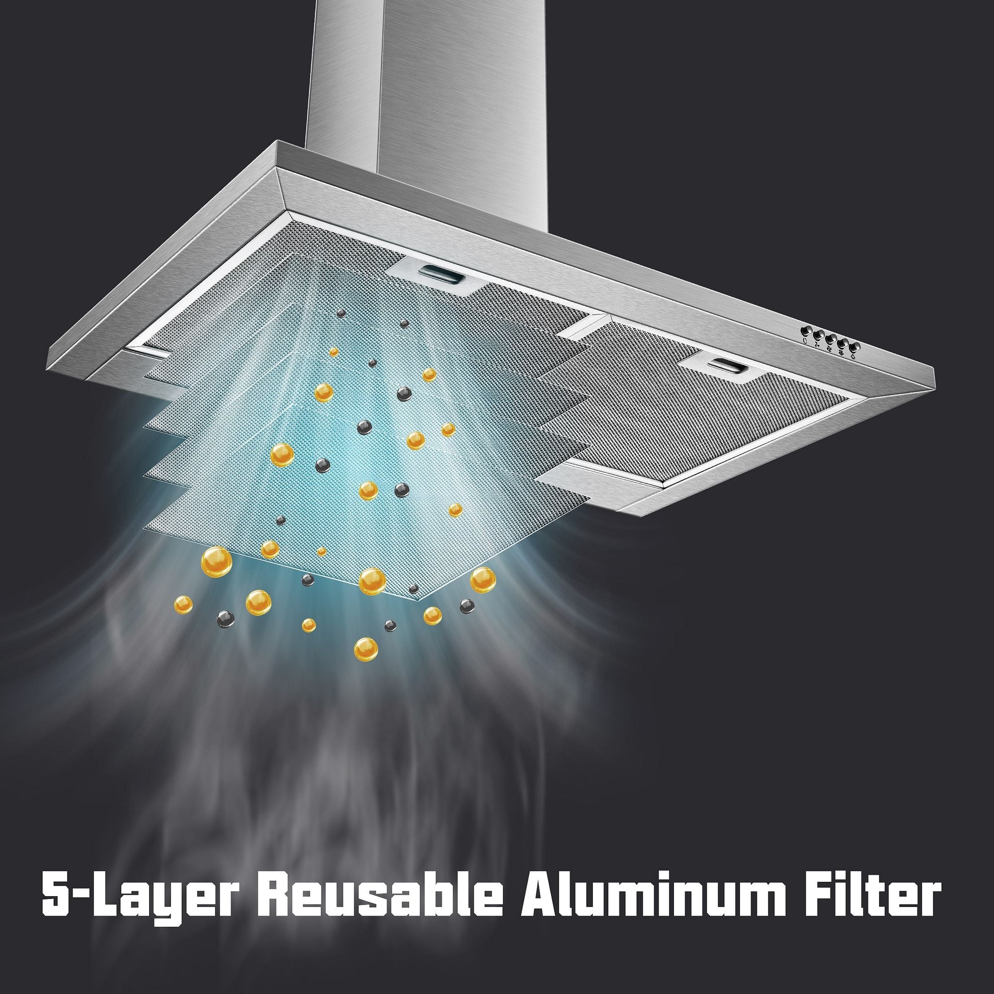 30 - Inch Wall Mount Stainless Steel Range Hood - Convertible Ducted/Ductless with 3 Speed Fan & LED Lighting - Comfortable Living Decor