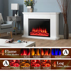 34/37 Inch Electric Fireplace Recessed with Adjustable Flames - Comfortable Living Decor