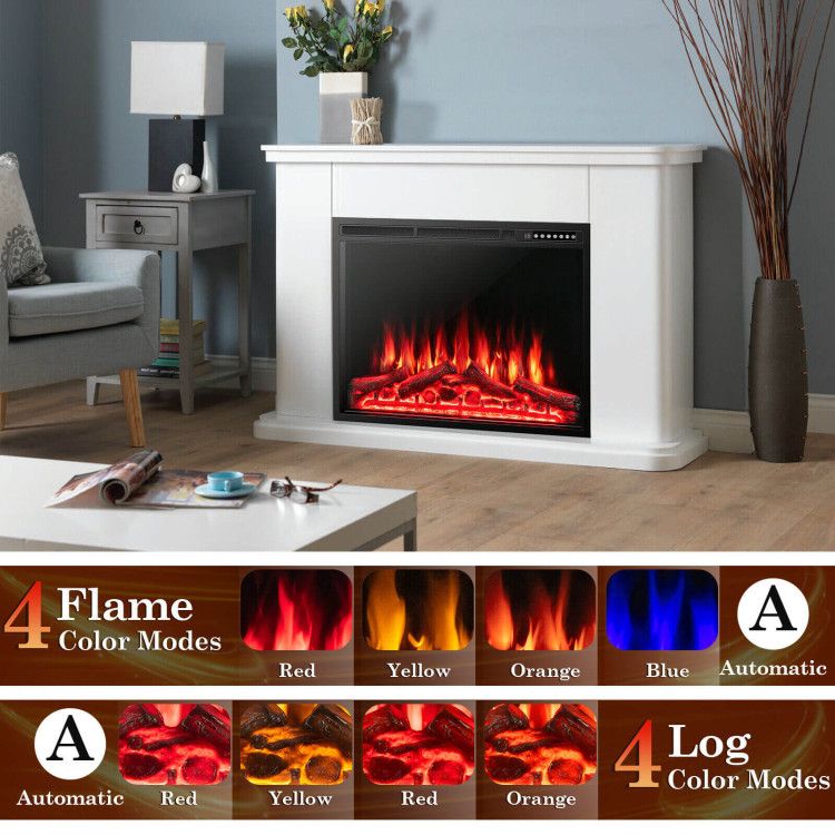 34/37 Inch Electric Fireplace Recessed with Adjustable Flames - Comfortable Living Decor