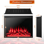34/37 Inch Electric Fireplace Recessed with Adjustable Flames - Comfortable Living Decor