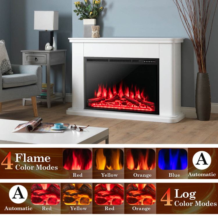 34/37 Inch Electric Fireplace Recessed with Adjustable Flames - Comfortable Living Decor