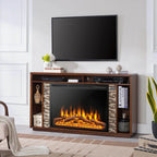 34/37 Inch Electric Fireplace Recessed with Adjustable Flames - Comfortable Living Decor