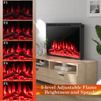 34/37 Inch Electric Fireplace Recessed with Adjustable Flames - Comfortable Living Decor