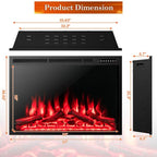 34/37 Inch Electric Fireplace Recessed with Adjustable Flames - Comfortable Living Decor