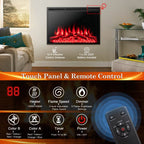 34/37 Inch Electric Fireplace Recessed with Adjustable Flames - Comfortable Living Decor
