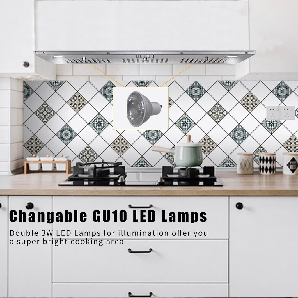 36 inch Built - In/Insert Range Hood 800CFM Kitchen Stove Vent 3 - Speed w/LEDs - Comfortable Living Decor