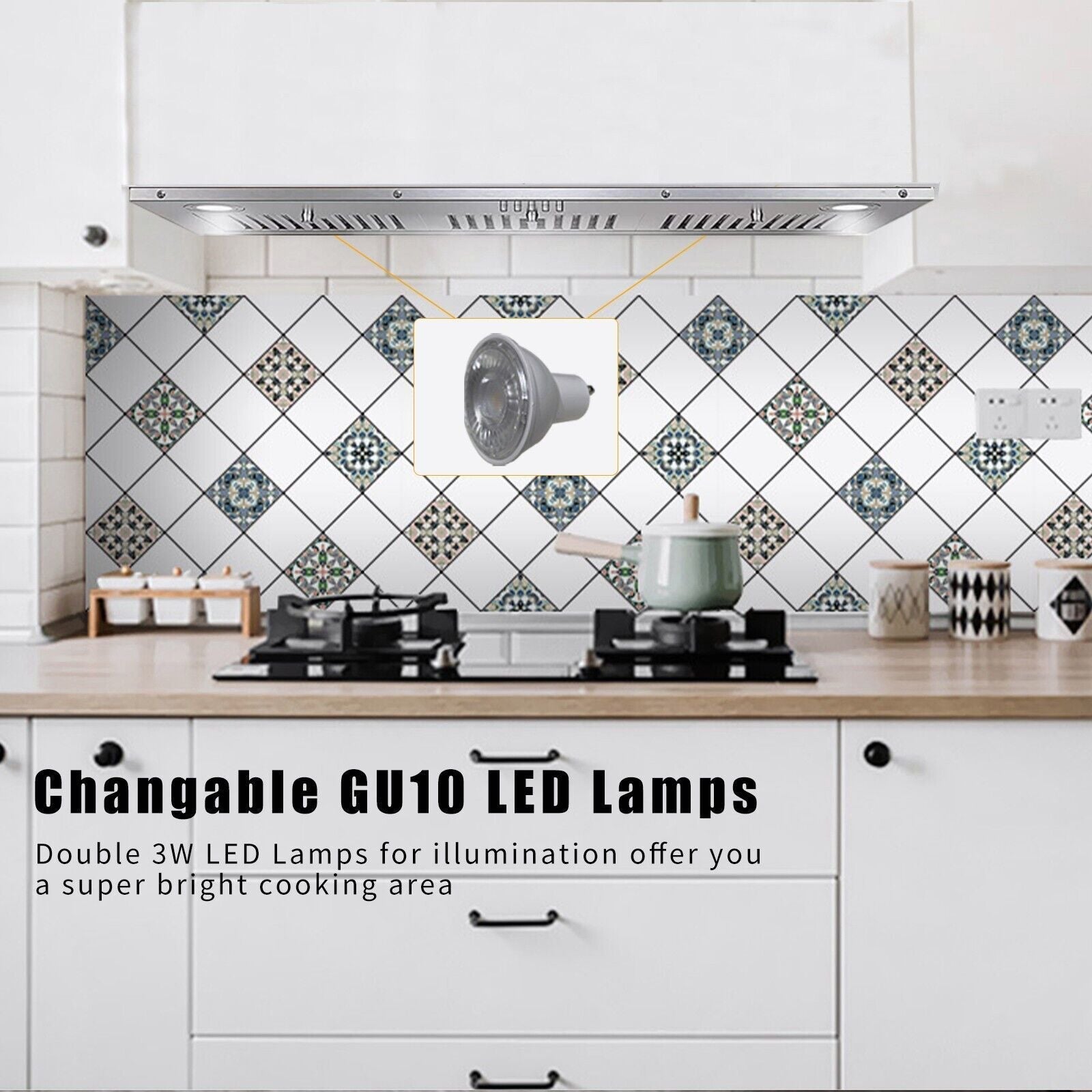 36 inch Built - In/Insert Range Hood 800CFM Kitchen Stove Vent 3 - Speed w/LEDs - Comfortable Living Decor