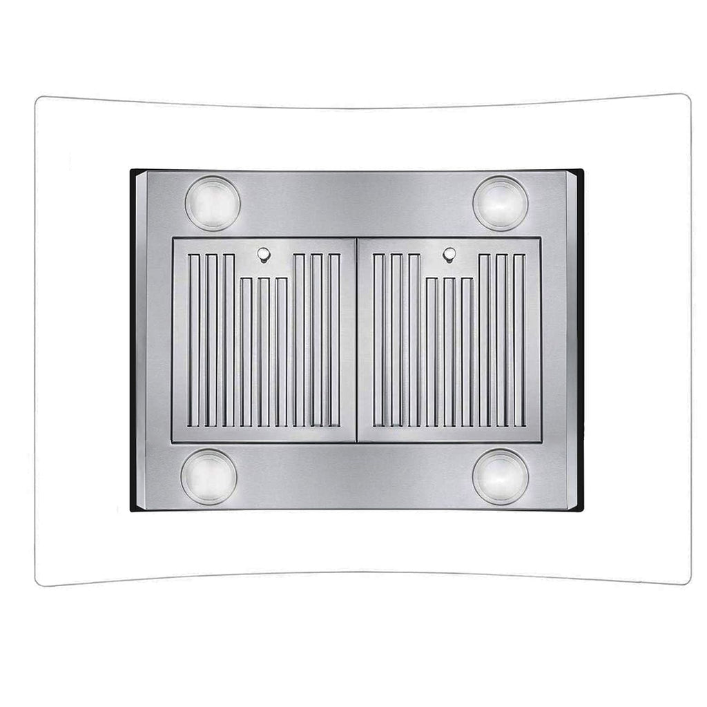 36 inch Stainless Steel Island Mount Range Hood 900CFM Tempered Glass w/LED Lights - Comfortable Living Decor