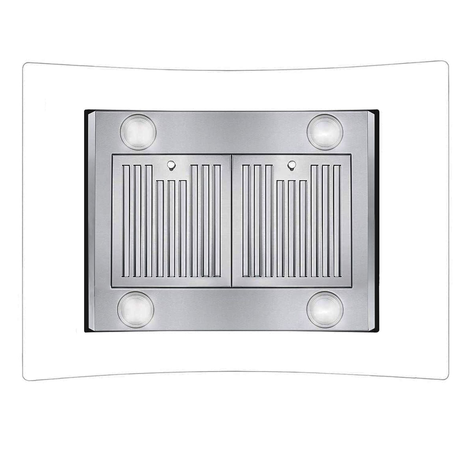 36 inch Stainless Steel Island Mount Range Hood 900CFM Tempered Glass w/LED Lights - Comfortable Living Decor