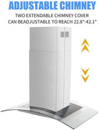 36 inch Stainless Steel Island Mount Range Hood 900CFM Tempered Glass w/LED Lights - Comfortable Living Decor