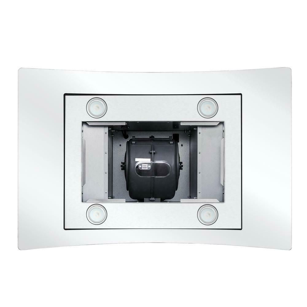36 inch Stainless Steel Island Mount Range Hood 900CFM Tempered Glass w/LED Lights - Comfortable Living Decor