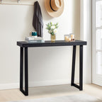 43.3 Inch Solid Wood Console Table for Entryway, Sofa Table Narrow Entryway Table for Hallway, Behind The Couch, Living Room, Foyer, Black - Comfortable Living Decor