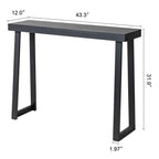 43.3 Inch Solid Wood Console Table for Entryway, Sofa Table Narrow Entryway Table for Hallway, Behind The Couch, Living Room, Foyer, Black - Comfortable Living Decor