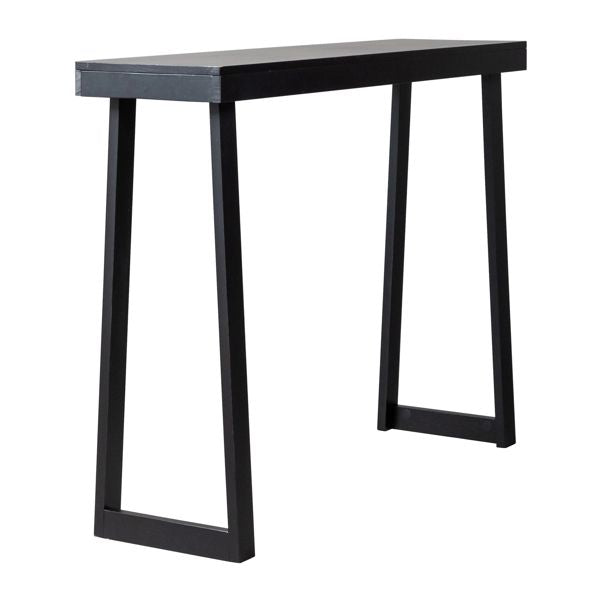 43.3 Inch Solid Wood Console Table for Entryway, Sofa Table Narrow Entryway Table for Hallway, Behind The Couch, Living Room, Foyer, Black - Comfortable Living Decor