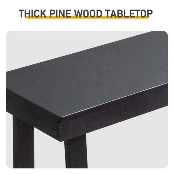 43.3 Inch Solid Wood Console Table for Entryway, Sofa Table Narrow Entryway Table for Hallway, Behind The Couch, Living Room, Foyer, Black - Comfortable Living Decor
