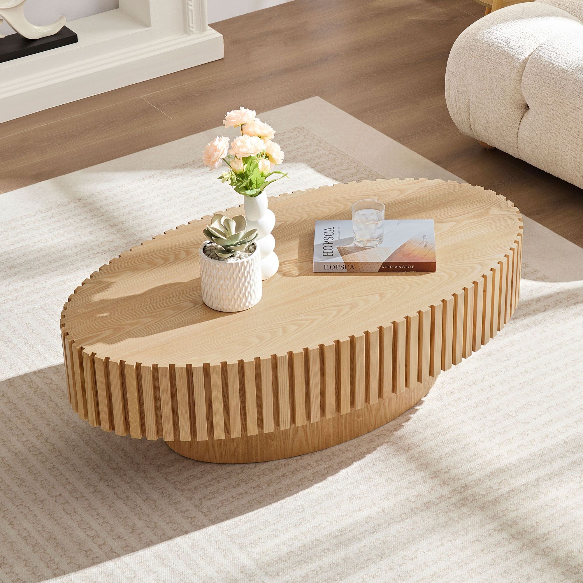 43.7" Ellipse Drum Cocktail Table by Hooya - Comfortable Living Decor