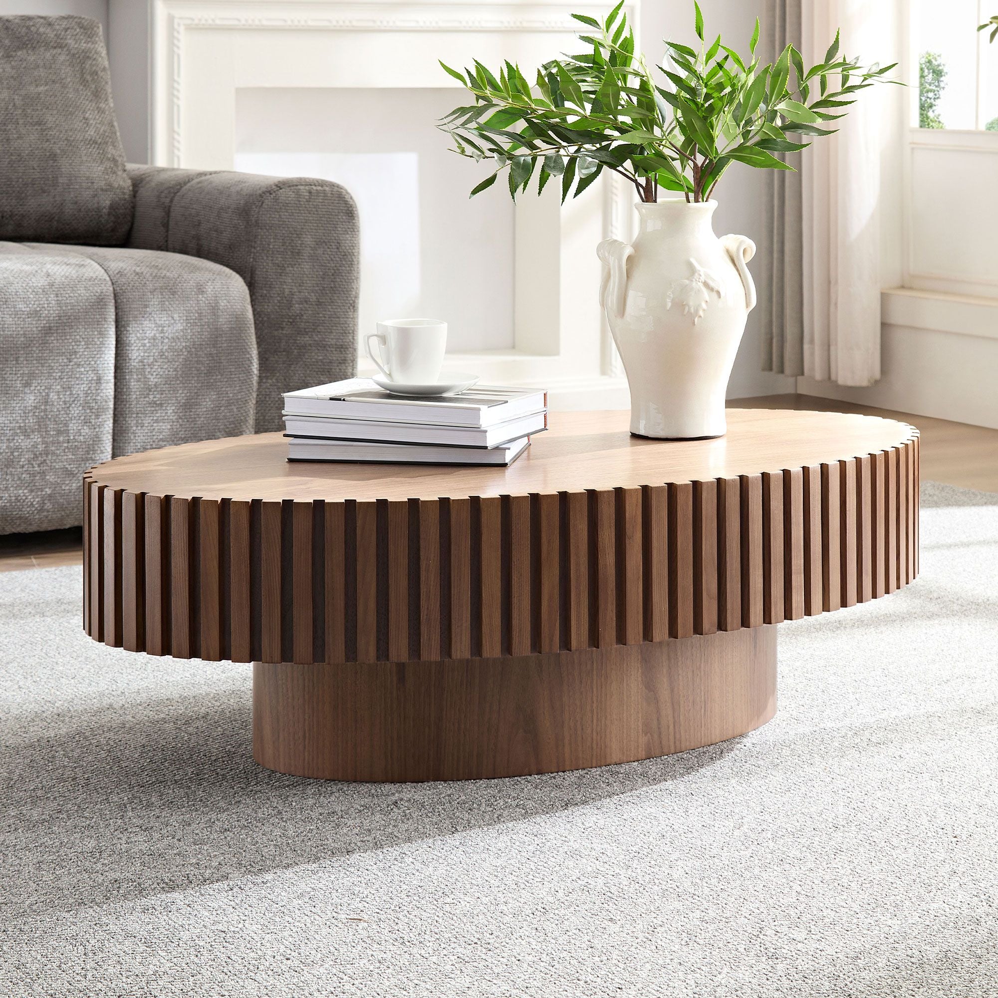 43.7" Ellipse Drum Cocktail Table by Hooya - Comfortable Living Decor