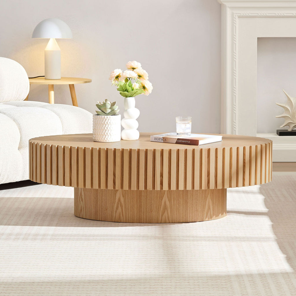 43.7" Ellipse Drum Cocktail Table by Hooya - Comfortable Living Decor