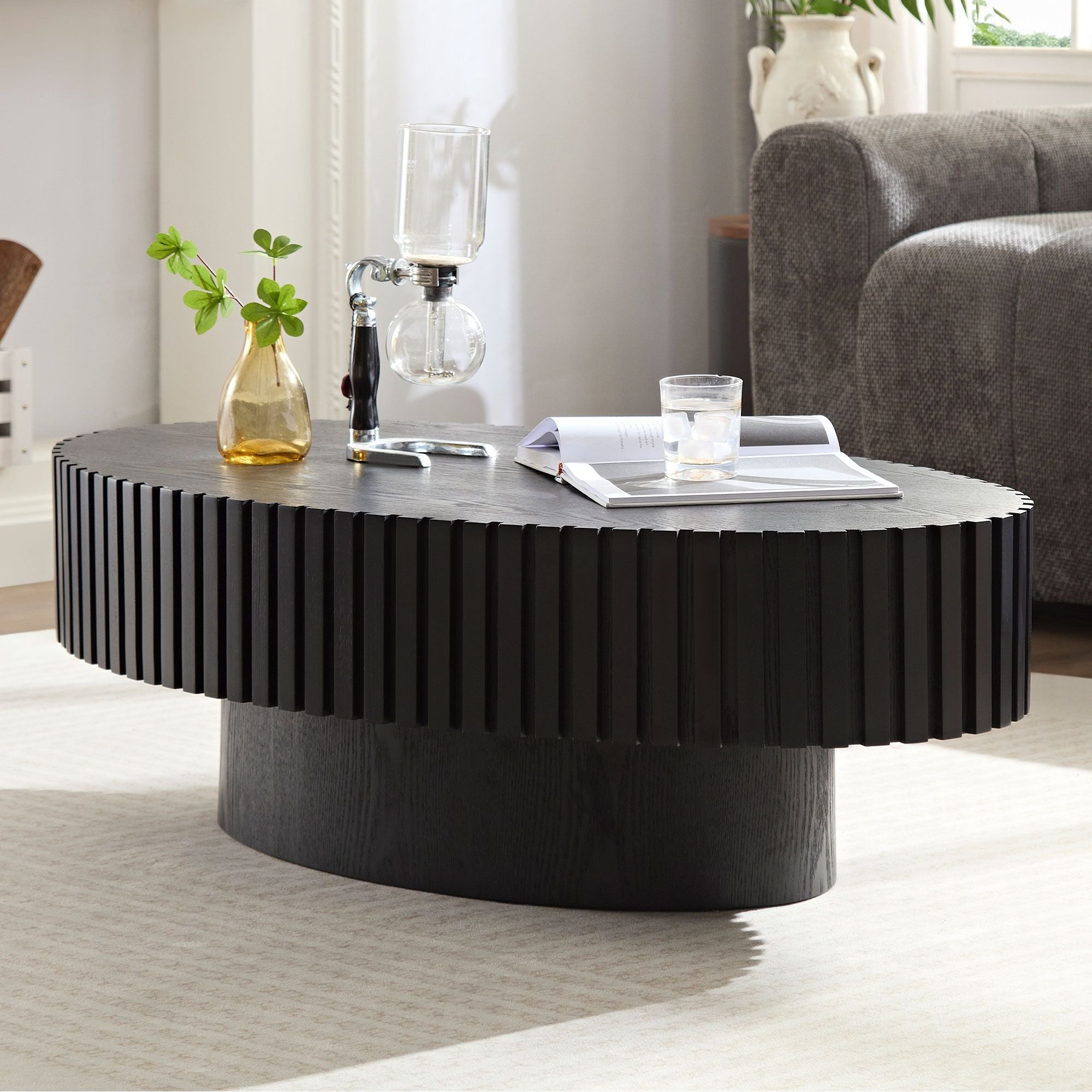 43.7" Ellipse Drum Cocktail Table by Hooya - Comfortable Living Decor
