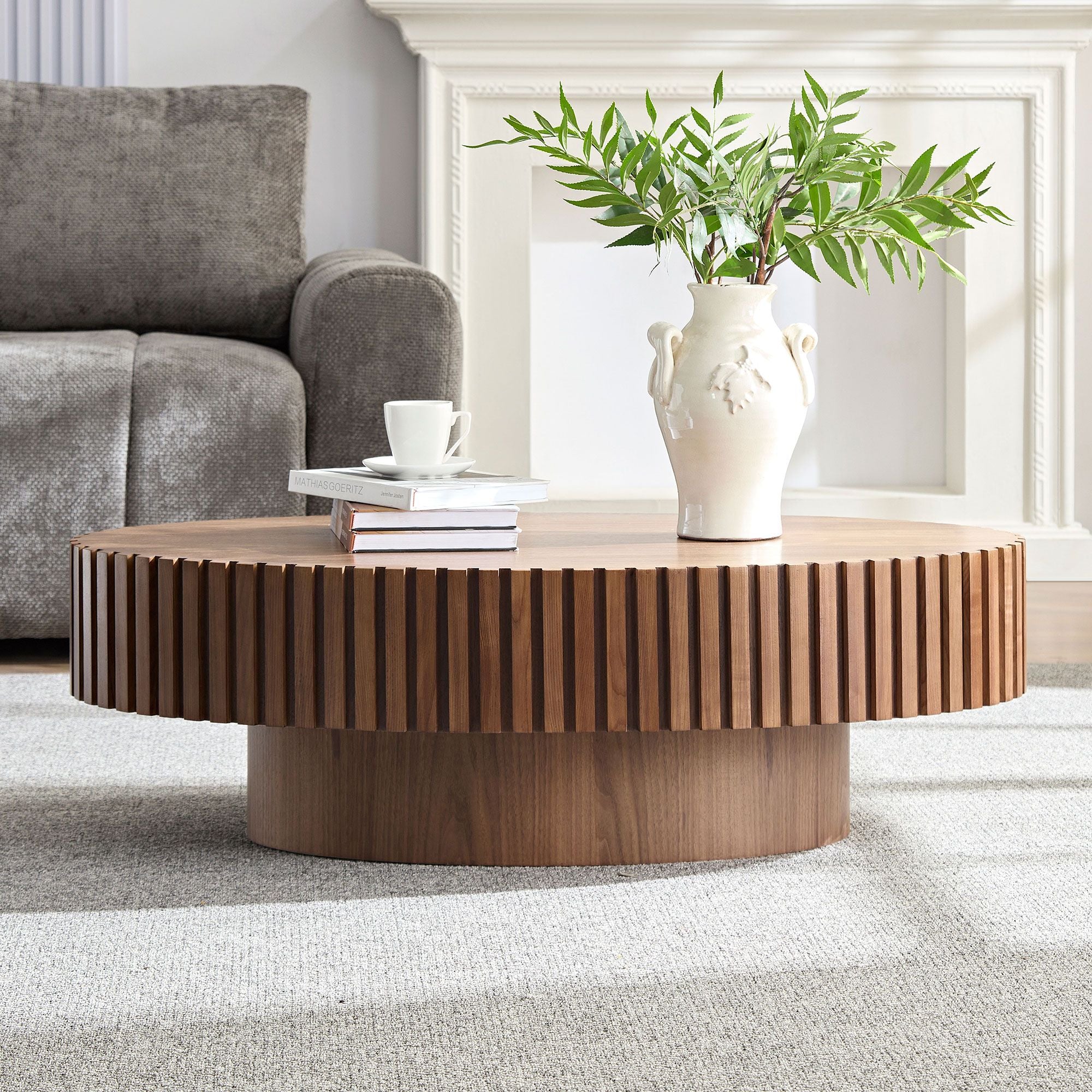 43.7" Ellipse Drum Cocktail Table by Hooya - Comfortable Living Decor