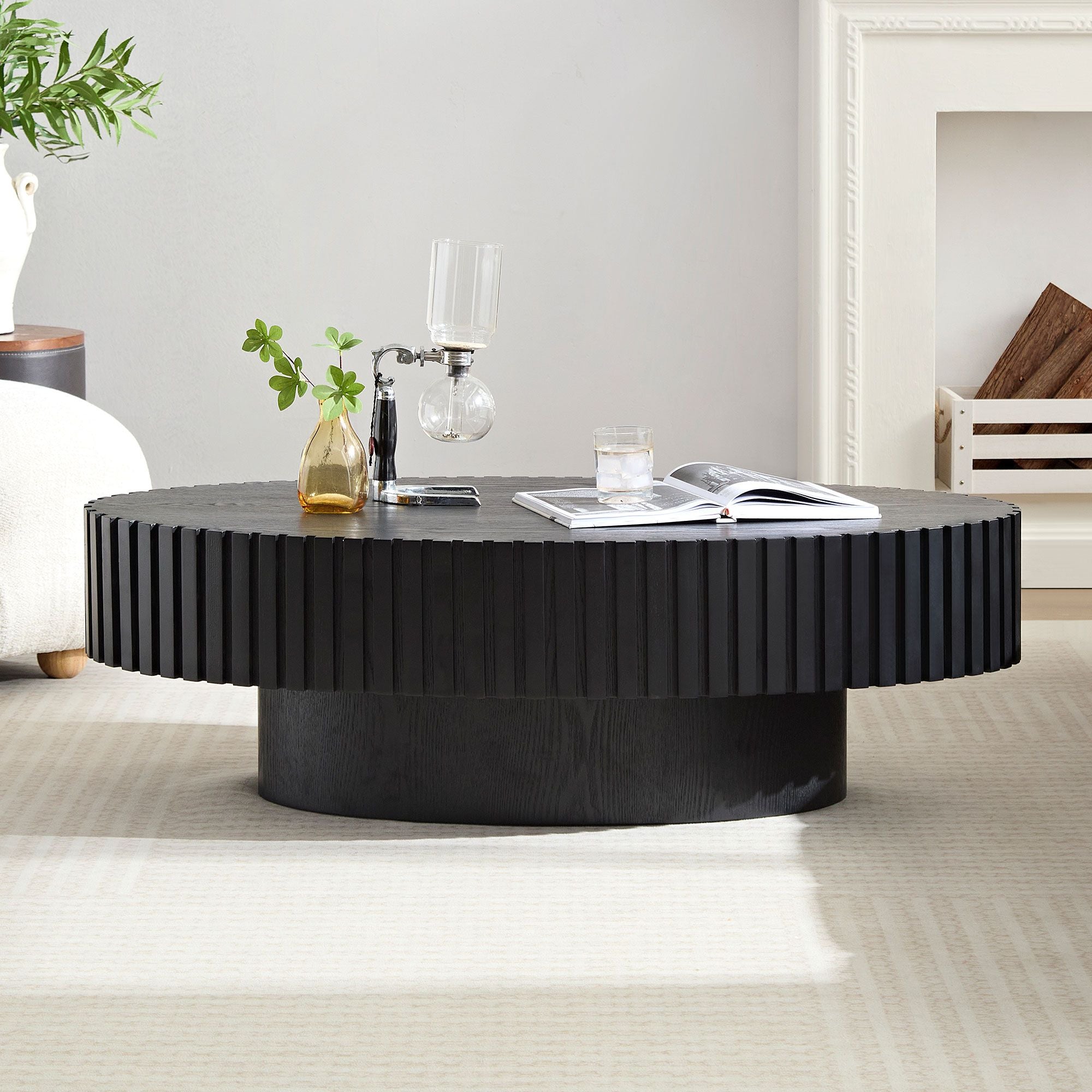 43.7" Ellipse Drum Cocktail Table by Hooya - Comfortable Living Decor