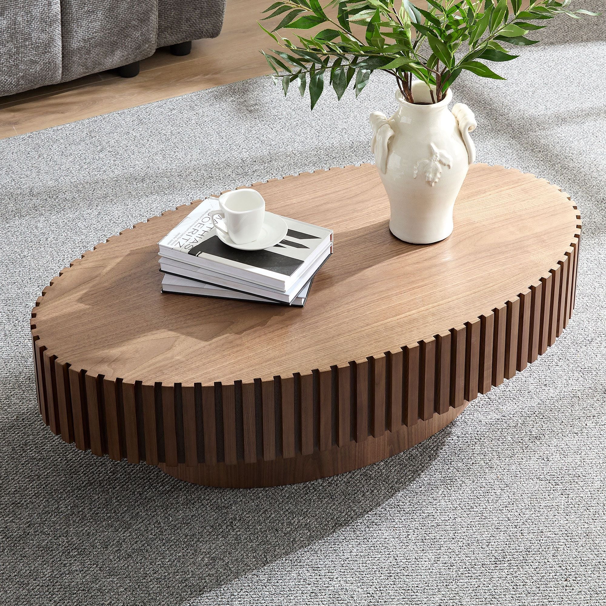 43.7" Ellipse Drum Cocktail Table by Hooya - Comfortable Living Decor