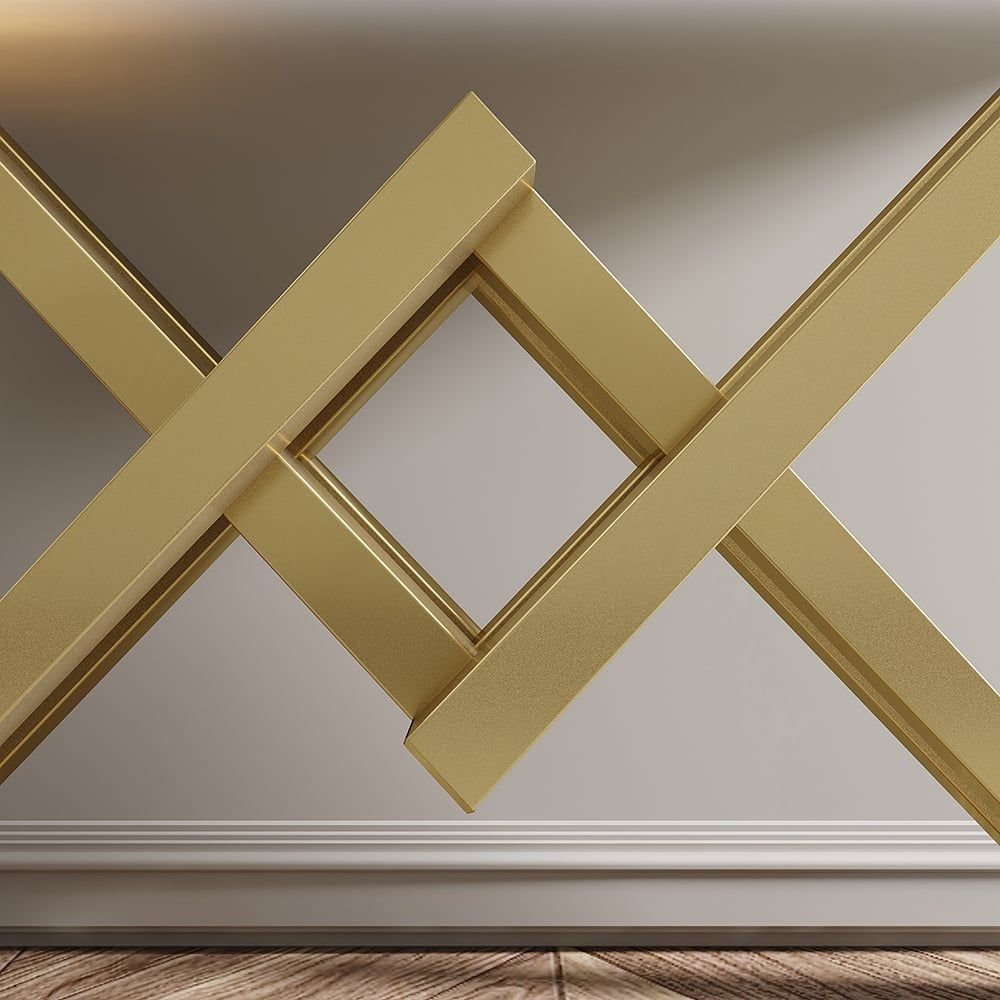 47.2" Narrow Rectangle White Console Table with Wooden Top and Gold Metal Base - Comfortable Living Decor