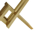 47.2" Narrow Rectangle White Console Table with Wooden Top and Gold Metal Base - Comfortable Living Decor