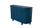47''Oval Storage Cabinet with 4 Doors,Buffet Sideboard Cabinet with Storage, Fluted Accent Storage Cabinet with Curvy Edge, Sliding Door, Freestanding Credenza, Console Table for Living Room, Kitchen - Comfortable Living Decor