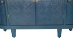 47''Oval Storage Cabinet with 4 Doors,Buffet Sideboard Cabinet with Storage, Fluted Accent Storage Cabinet with Curvy Edge, Sliding Door, Freestanding Credenza, Console Table for Living Room, Kitchen - Comfortable Living Decor