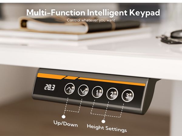 48 Inch Electric White Glass Standing Desk, Adjustable Height ,Quick Install Home Office Computer Desk, Stand Up Desk, - Comfortable Living Decor