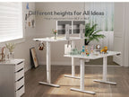 48 Inch Electric White Glass Standing Desk, Adjustable Height ,Quick Install Home Office Computer Desk, Stand Up Desk, - Comfortable Living Decor