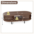48" Mid Century Center Cocktail Table with Sliding Doors by Yeah Depot - Comfortable Living Decor