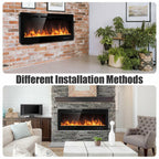 50 Inch Recessed Electric Insert Wall Mounted Fireplace with Adjustable Brightness - Comfortable Living Decor
