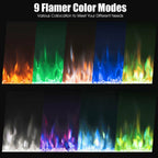 50 Inch Recessed Electric Insert Wall Mounted Fireplace with Adjustable Brightness - Comfortable Living Decor