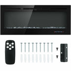 50 Inch Recessed Electric Insert Wall Mounted Fireplace with Adjustable Brightness - Comfortable Living Decor