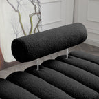 53.2" Width Modern End of Bed Bench Sherpa Fabric Upholstered 2 Seater Sofa Couch Entryway Ottoman Bench Fuzzy Sofa Stool Footrest Window Bench with Gold Metal Legs for Bedroom Living Room,Black - Comfortable Living Decor
